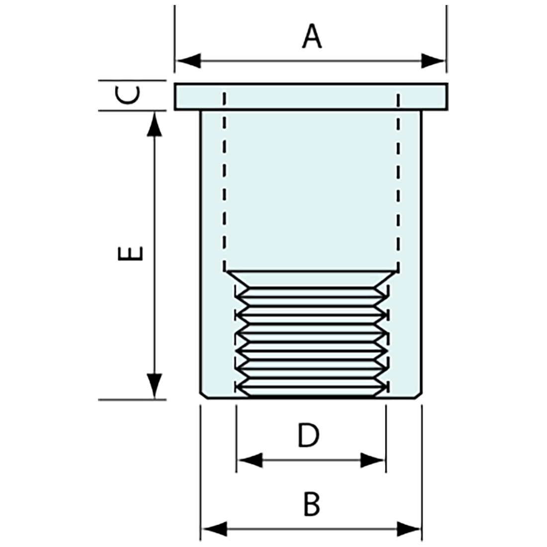 Riv Nut Stainless Steel M5